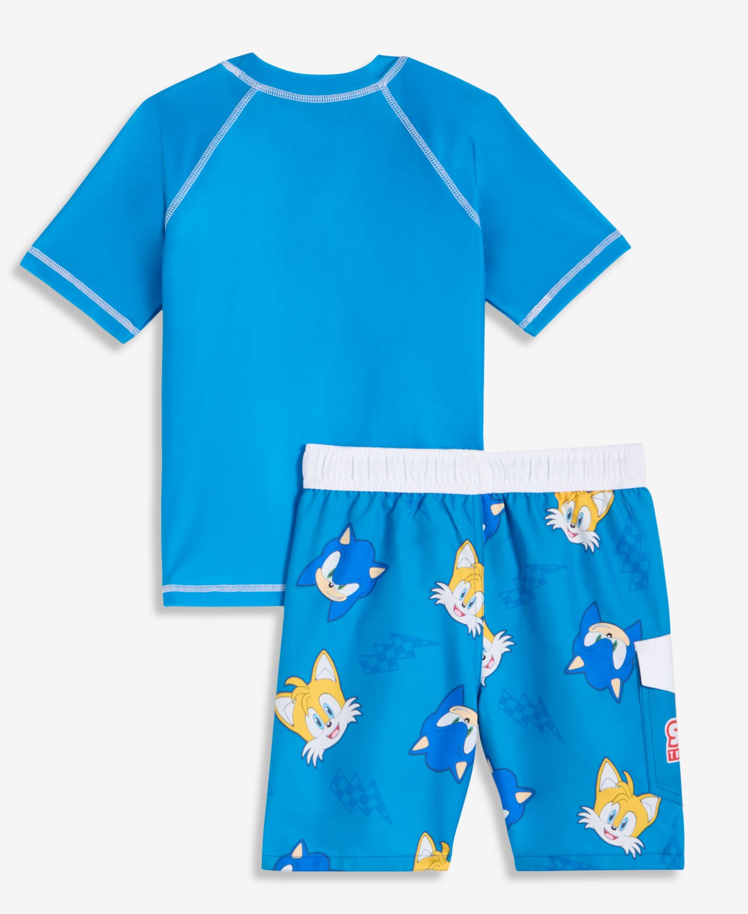 Boys' 4-7 Short-Sleeve Rashguard & Mesh-Lined Swim Trunks, 2-Piece Set