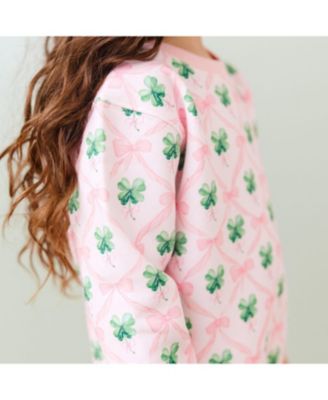 Toddler Girls Coquette Clover St. Patrick's Day Sweatshirt