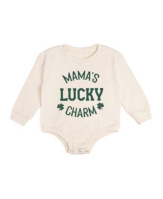 Baby Boys Mama's Lucky Charm St. Patrick's Day Long Sleeve Romper