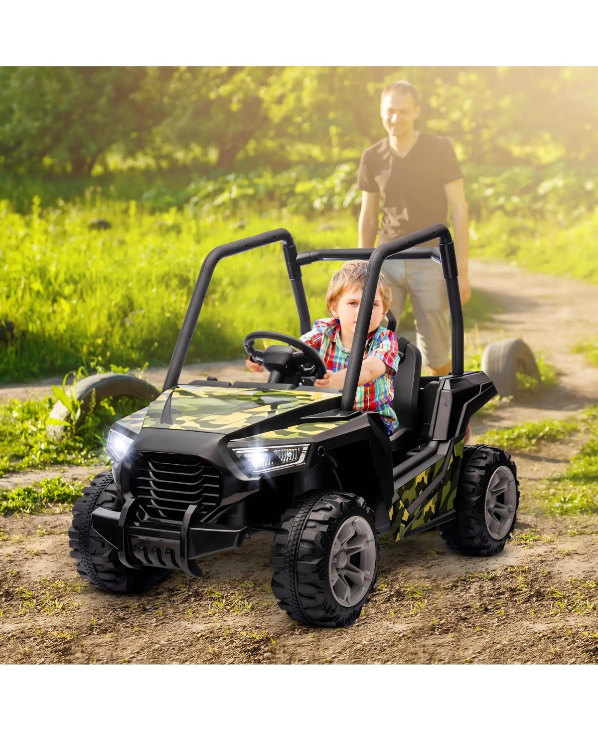 Hongge 12V Kids Ride On Car with Parent Remote Control for Ages 3 to 6