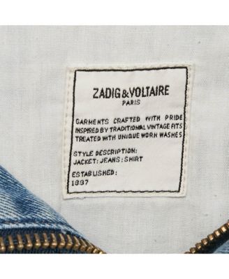 Women's Blue Embroidered Denim Sleeveless Kio Brode Jacket