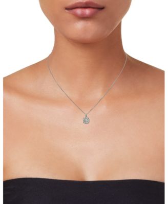 Diamond Halo 18" Pendant Necklace (1/2 ct. t.w.) in 14k White Gold