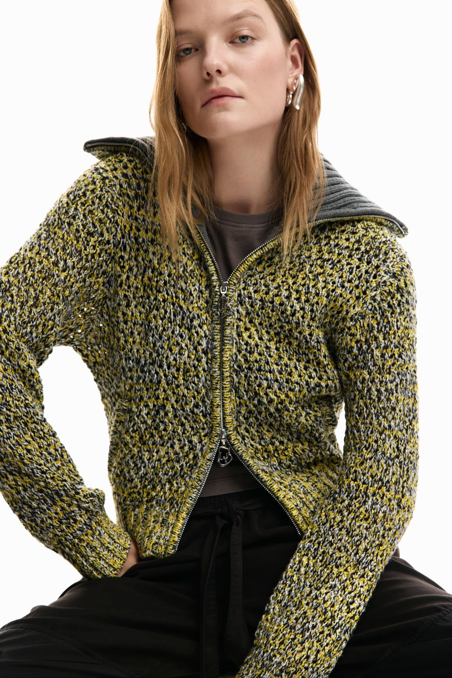 Women's Zipper Knit Sweater