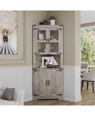 Tall Corner Cabinet, Farmhouse Storage Kitchen