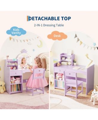 Kids Vanity Lighted Mirror for Bedrooms, Apartments, Easy to Assemble