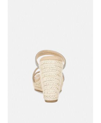 Womens Enocha Rhinestones Embellished Espadrilles Sandals