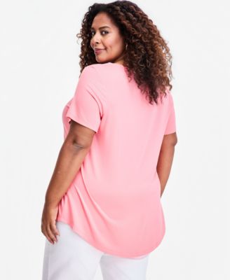 Plus Size Short-Sleeve Top
