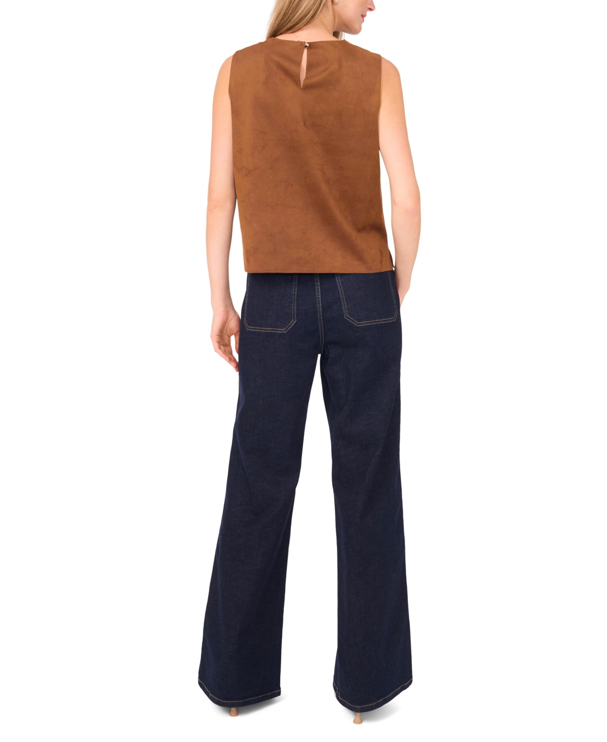 Vince Camuto Women's Faux-Suede Sleeveless Top