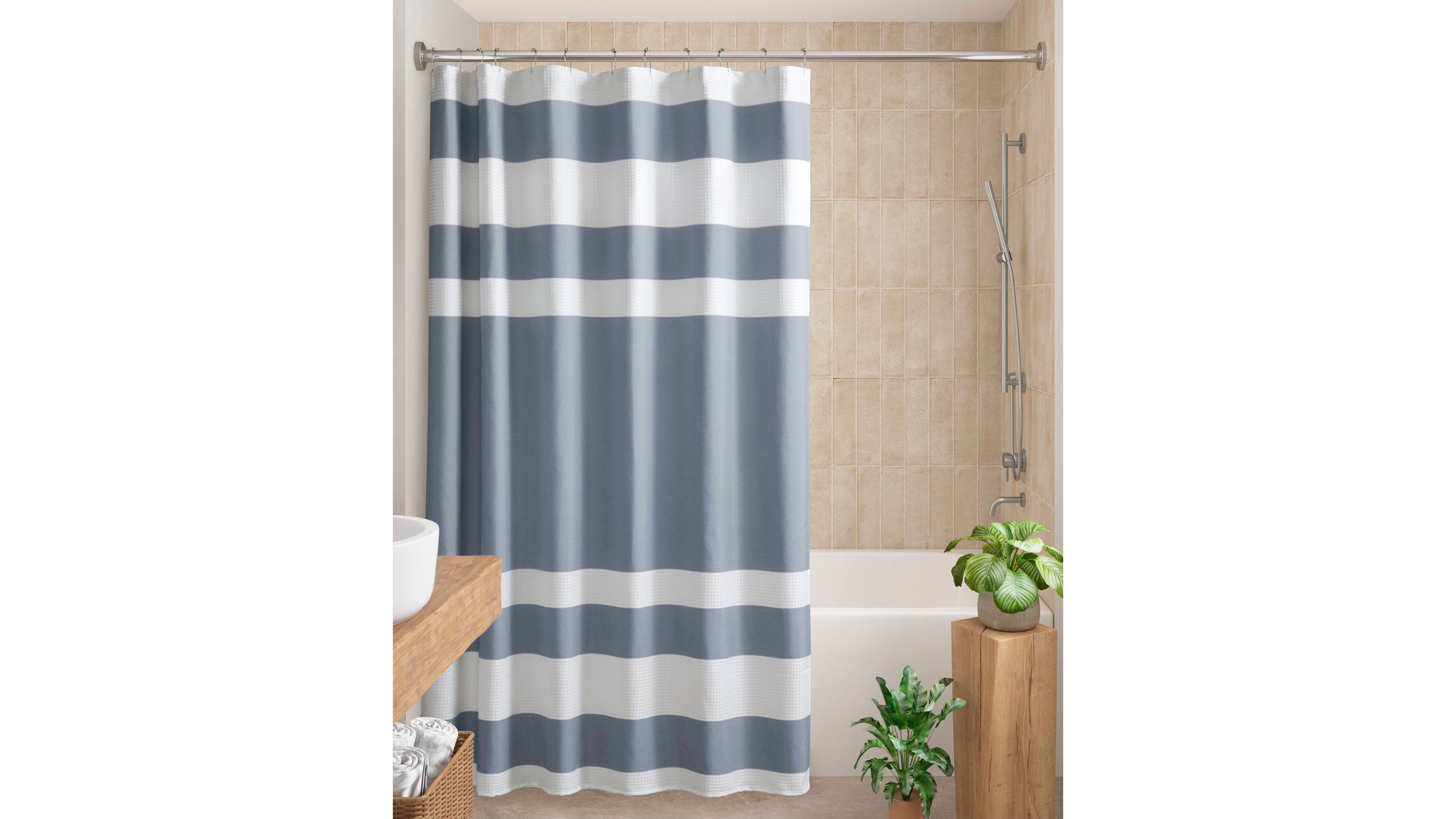 Madison Park Spa Waffle 3M-Scotchgard Shower Curtain, 72" x 84"