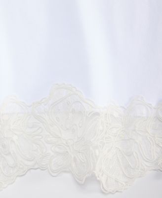 Petite Lace-Hem V-Neck Tee