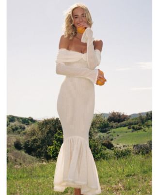 Women's Kaedyn Off Shoulder Long Sleeve Crochet Mermaid Maxi Dress