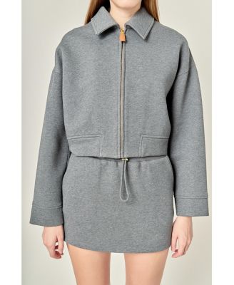 Women's Polo Zip-Up Sweatshirt