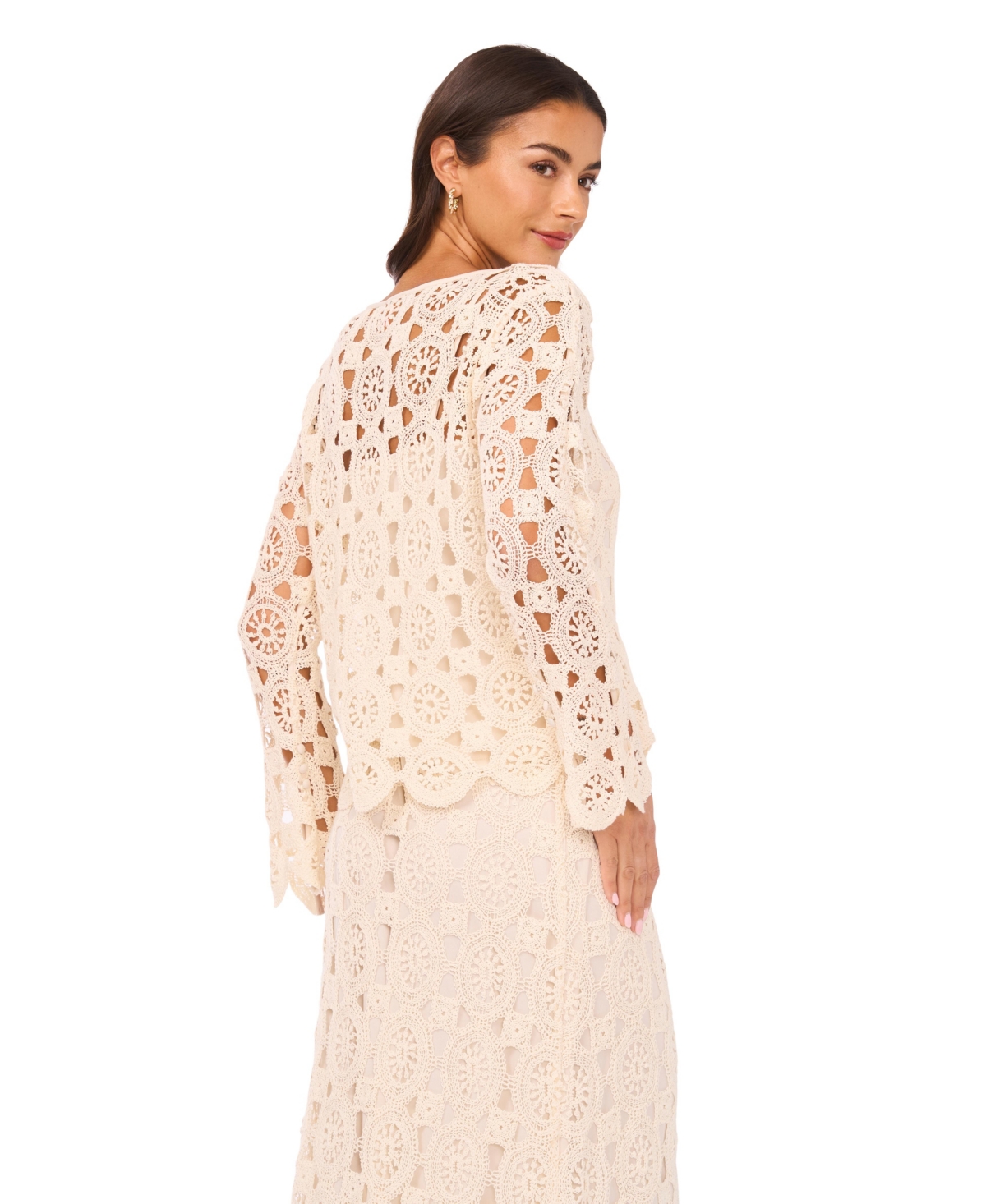 Vince Camuto Women's Crewneck Flared Long Sleeve Top