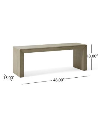 Acacia Wood Dining Bench, Light Gray Oak