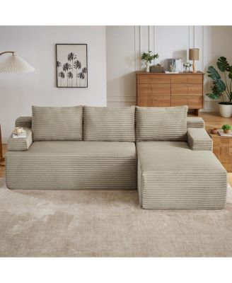 L-Shaped Cloud Sectional Sofa, Camel