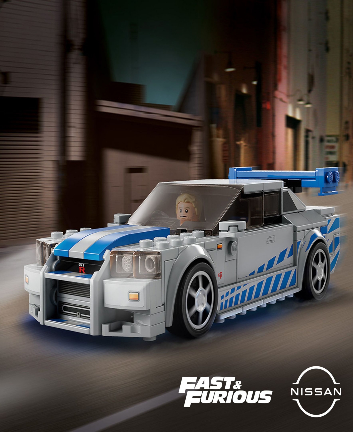 Lego Speed Champions 2 Fast 2 Furious Nissan Skyline Gt-r R34 76917 Toy Building Set, 319 Pieces