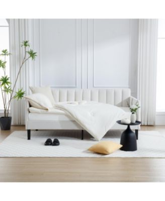 Elena Ivory Tufted Upholstered Twin Daybed