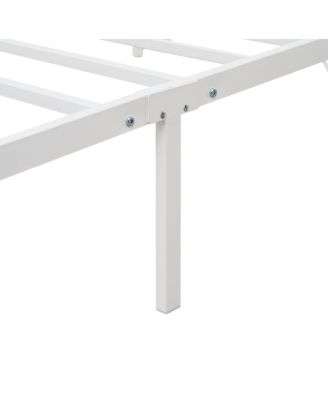 Twin Bed Frame with Headboard, LED & Charging Station, Rattan Headboard