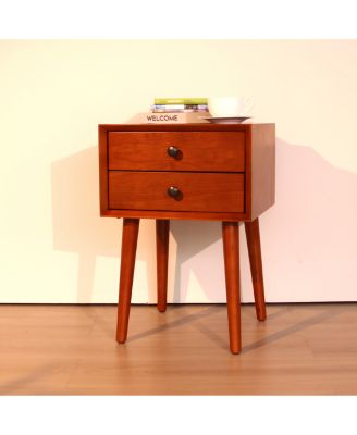 Nightstand with 2-Drawers, Small Side End Table with Storage