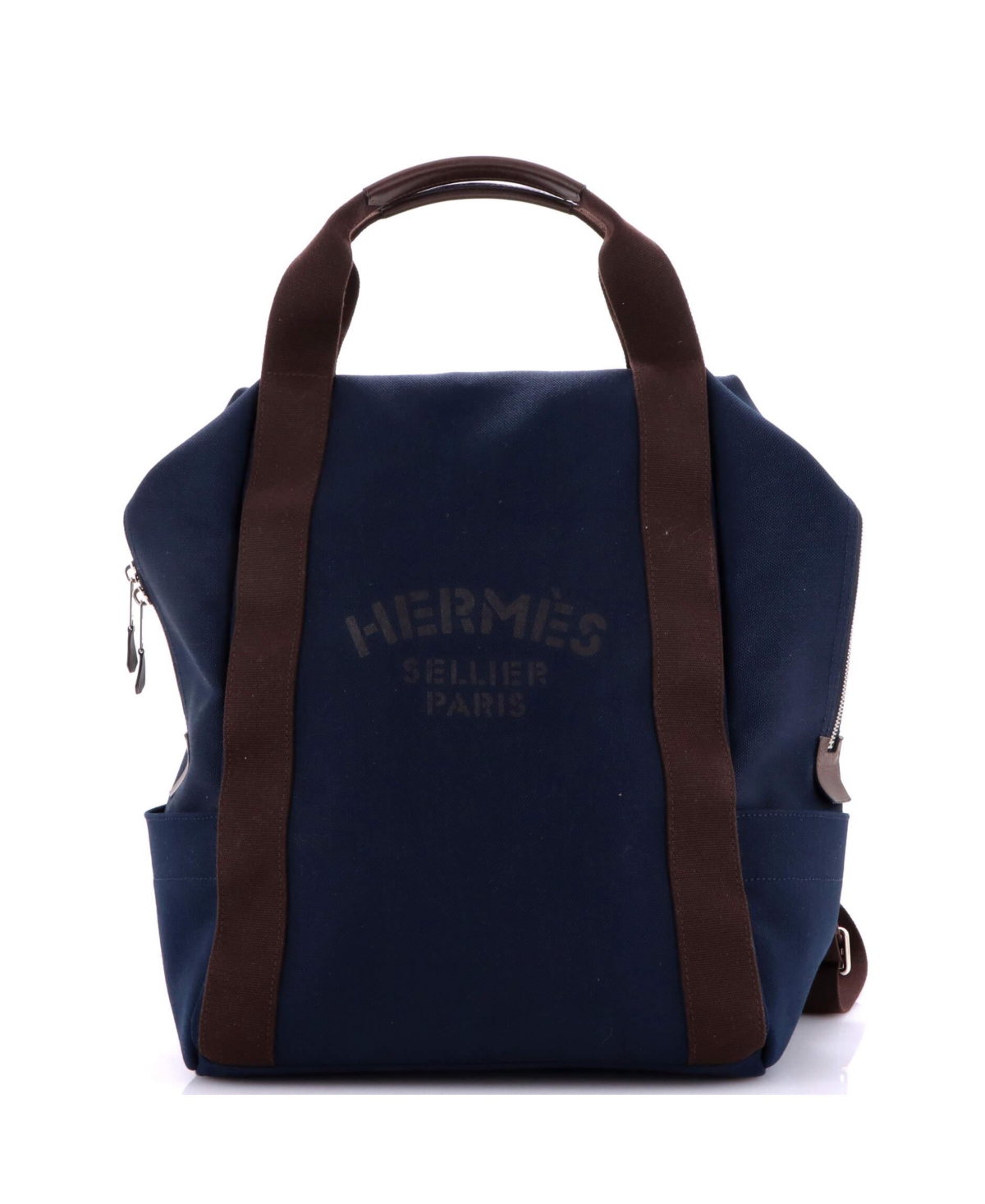 Pre-Owned HERMES Sac De Pansage Groom Backpack Canvas - Blue