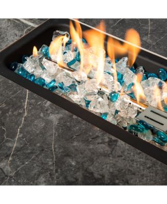 Outdoor Rectangle Fire Pit Table with Propane Tank Cover