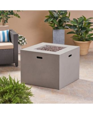 AIDAN 31 Inch Square Fire Pit 40000 BTU Lightweight Concrete for Outdoor Patio Backyard
