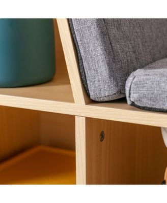 Cubby for Kids with Comfy Lounge Chair and Large Cube Shelves