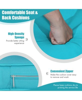 LUCKY ONE 2-Person Patio PE Wicker Hanging Porch Swing Bench Chair Cushion 800 Pounds