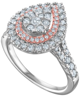 Diamond (1 ct. t.w.) Bridal Ring in 14k Two-Tone Gold