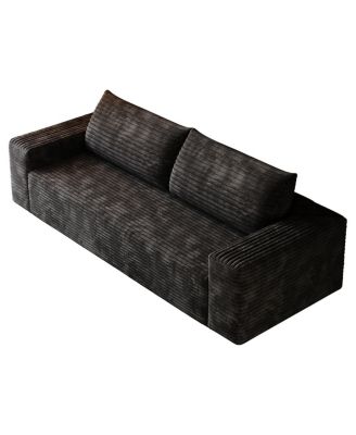 71" 3-Seater Corduroy Sofa, Deep Seat Loveseat, No Assembly