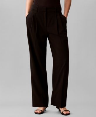 Women's Pleated High Rise Wide Leg Pants