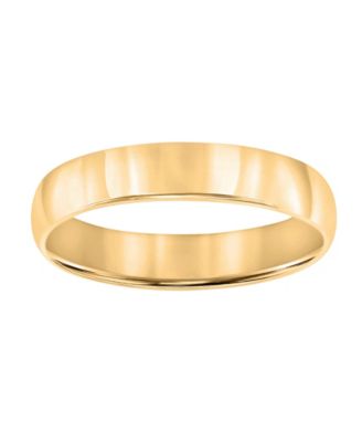 Men's 4mm Low Dome Wedding Band Ring in 10k Gold or 10k White Gold