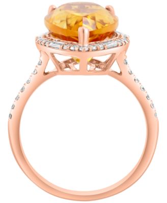 Citrine (5-3/8 ct. t.w.) & Diamond (1/2 ct. t.w.) Ring in 14k Yellow Gold