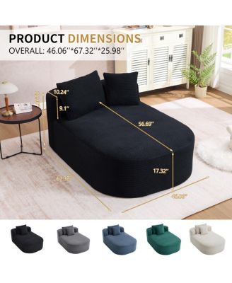 67.5" Indoor Corduroy Oversized Sleeper Sofa with Deep Seat Lounge