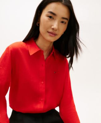 Women's Linen Button-Up Shirt