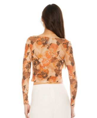 Women's Opal Boatneck Sheer Mesh Top