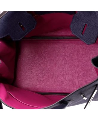 Birkin 30 Handbag Verso Clemence with Palladium Hardware