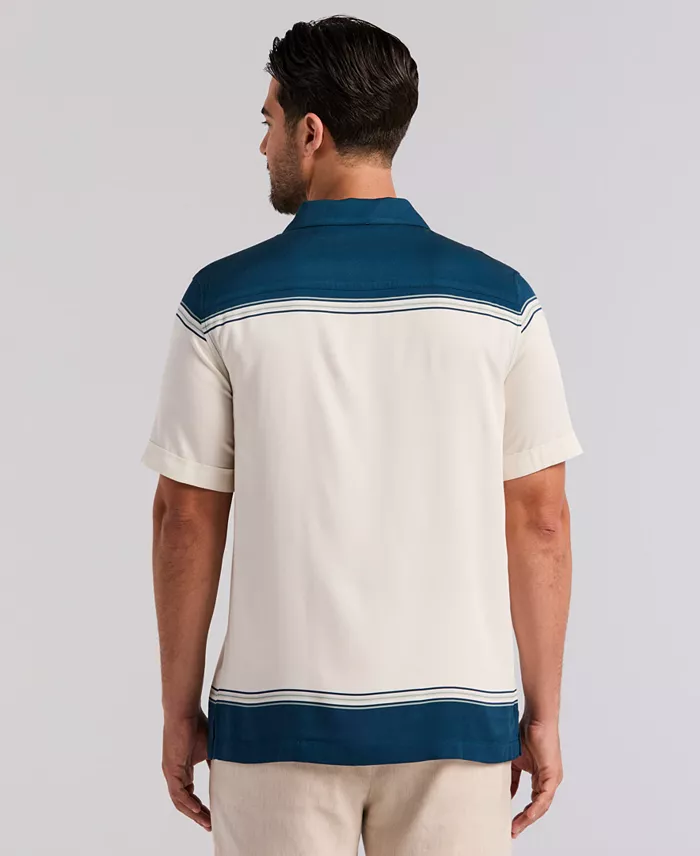 Men's Color Block Short-Sleeve Button-Down Shirt - thumbnail 4