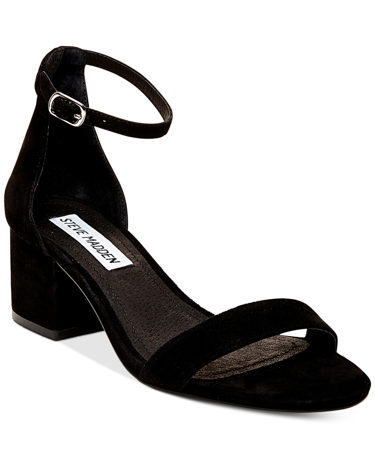 Women's Irenee Two-Piece Block-Heel Sandals - Black Suede