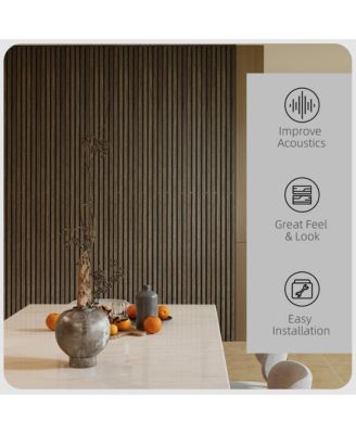 95" x 8" Wood Wall Panels, 4 Pack Slat Acoustic Panels,