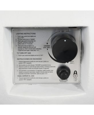 40000 BTU Patio MGO Propane Fire Pit White Round Design Adjustable Flame No Assembly Required