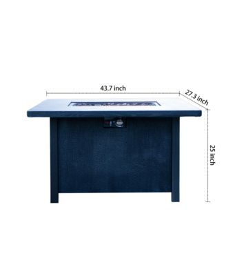 43.7 Inch Square Outdoor Propane Fire Pit Table 50000 BTU CSA Certified Charcoal Grain 44W x25H