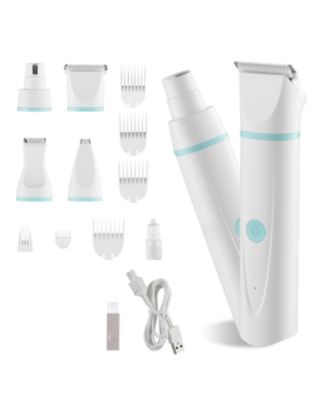 Pro Low-Noise Grooming Kit: 4-in-1 Cordless Clipper, Nail Grinder & 6 Combs for Dogs & Cats