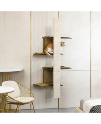 Cat Aerial Runway - 4-Layer Wall-Mounted Shelves, Space-Saving Climbing Park