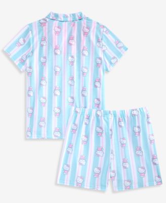 Girls' 4-10 Button-Down Pajamas, 2-Piece Set