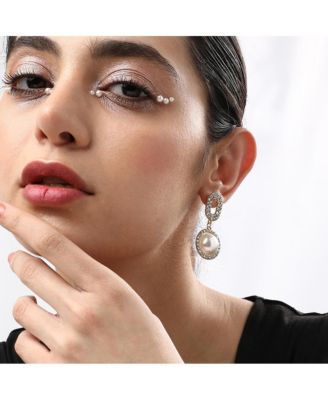 Women's Gold Embellished Snowball Drop Earrings