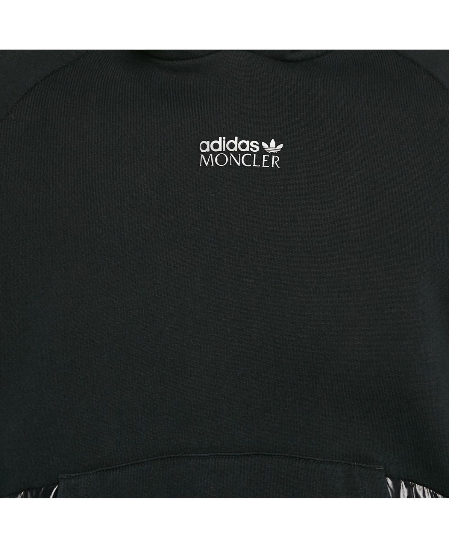 Men's X Adidas Black Cotton Knit Puffer Trim Hoodie
