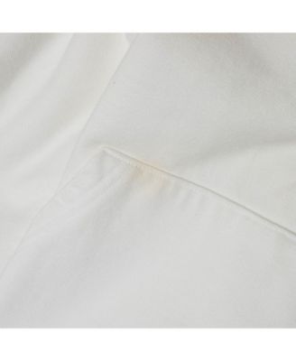 Men's White Logo Paint Cotton Knit Oversized Hoodie