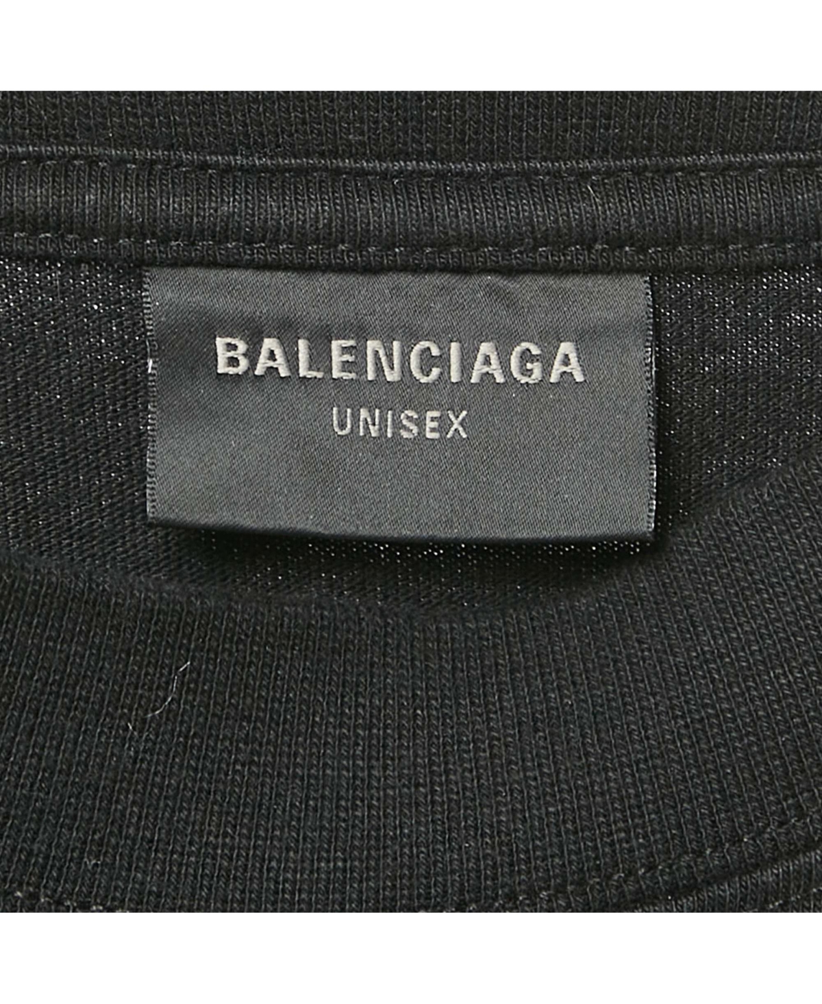 Pre-Owned Balenciaga Men's Black Logo Printed Cotton Distressed Sweatshirt