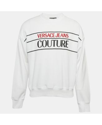 Men's Jeans Couture White Logo Embroidery Cotton Sweatshirt